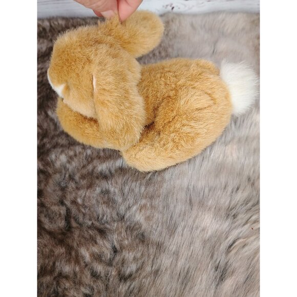 Vintage Russ Berrie Plush Jumper Bunny Rabbit With White Tail & Pink Rose Collar - Picture 3 of 7